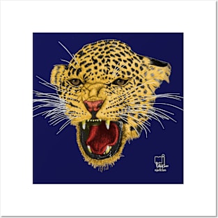 Leopard face Posters and Art